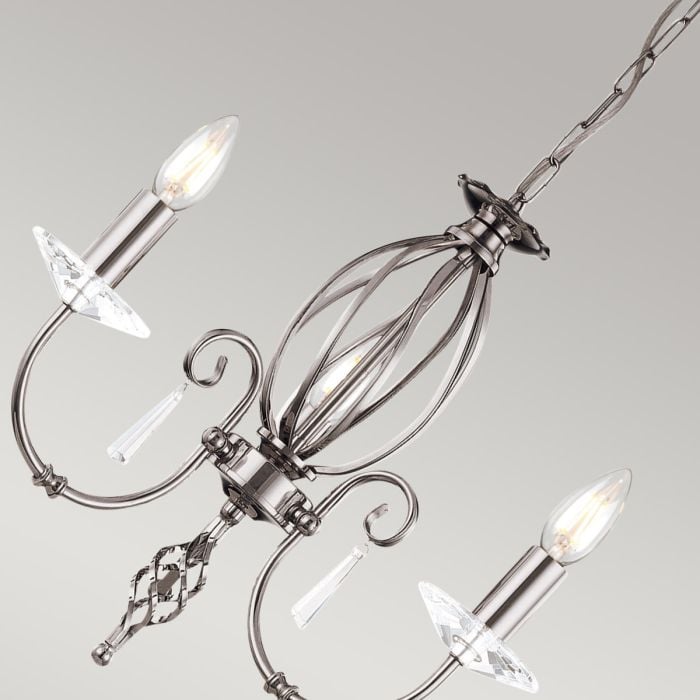 Elstead Lighting Aegean 5 Light Chandelier - Polished Nickel