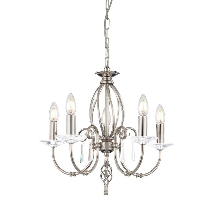 elstead lighting Aegean 5 Light Chandelier - Polished Nickel