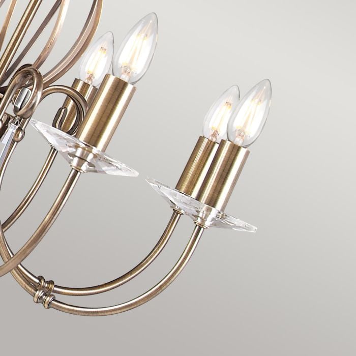 Elstead Lighting Aegean 8 Light Chandelier - Aged Brass
