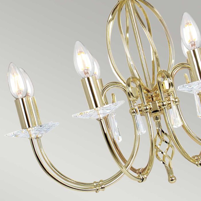 Elstead Lighting Aegean 8 Light Chandelier - Polished Brass