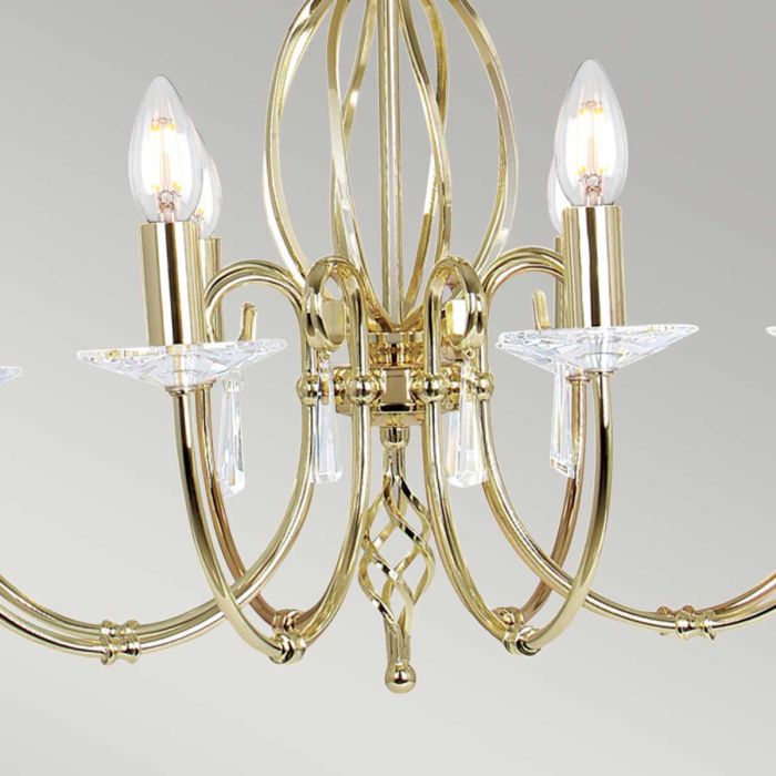 Elstead Lighting Aegean 8 Light Chandelier - Polished Brass