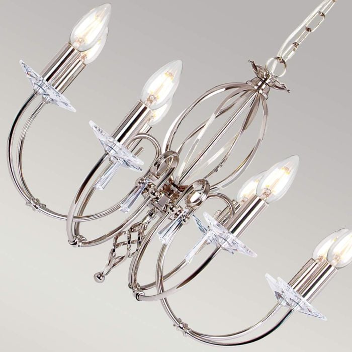 Elstead Lighting Aegean 8 Light Chandelier - Polished Nickel