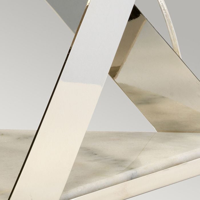 Elstead Lighting Aegeus 1 Light Table Lamp - Polished Nickel With Silver Shade