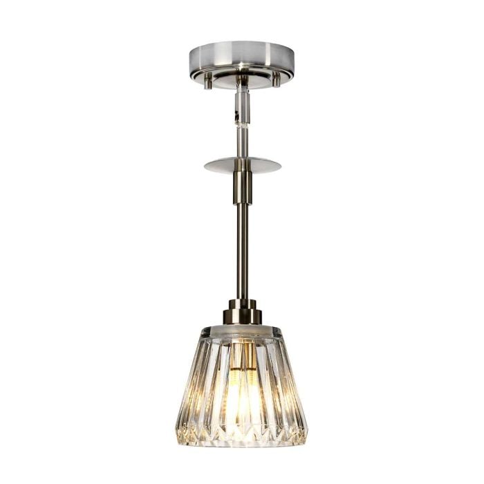 elstead lighting Agatha 1 Light Pendant - Brushed Nickel