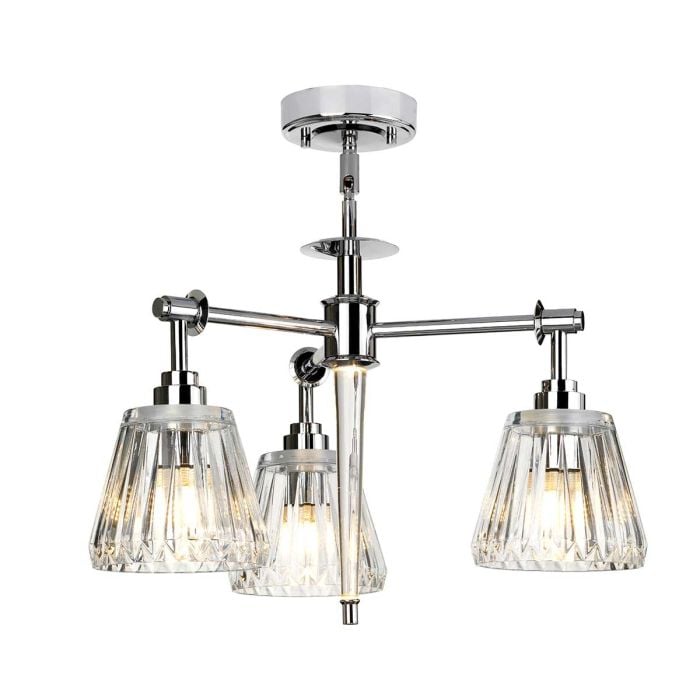 elstead lighting Agatha 3 Light Pendant - Polished Chrome