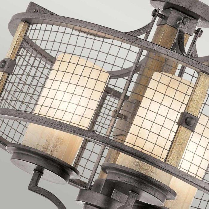 Elstead Lighting Ahrendale 3 Light Duo-Mount Chandelier - Anvil Iron