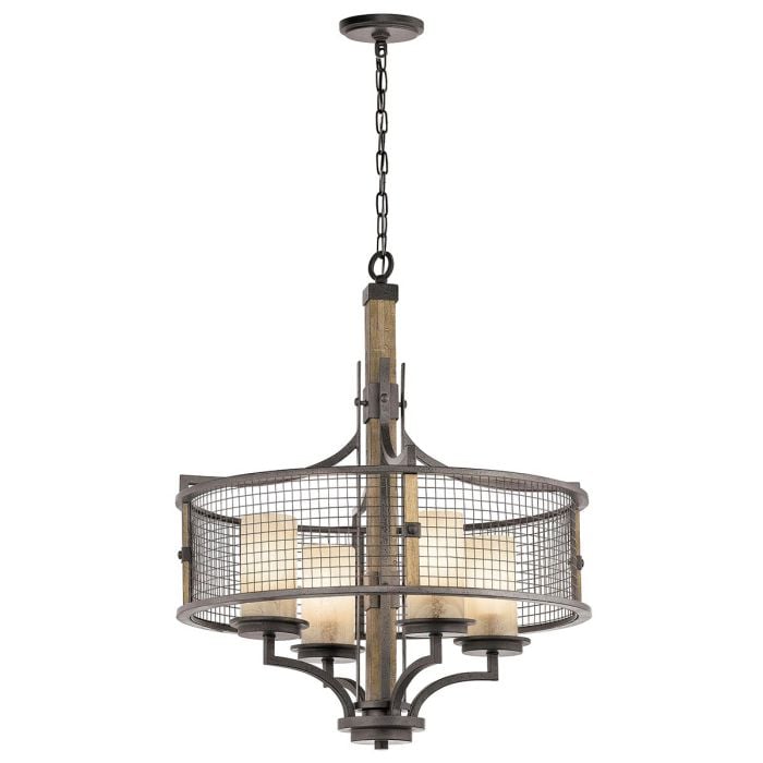 elstead lighting Ahrendale 4 Light Chandelier - Anvil Iron