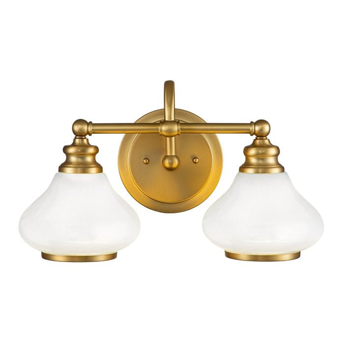 elstead lighting Ainsley 2 Light Wall Light - Brushed Brass