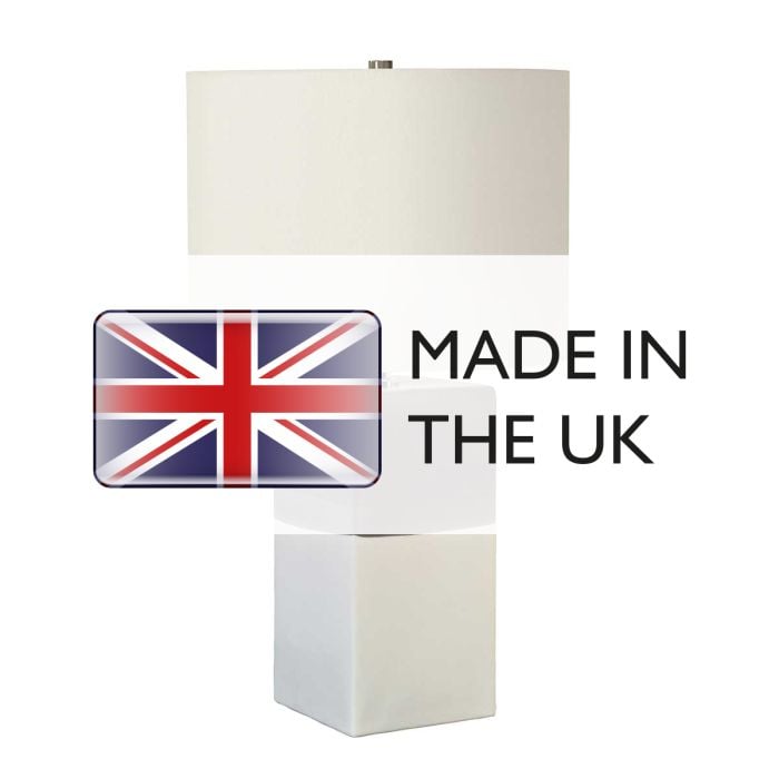 Elstead Lighting Alba 1 Light Table Lamp - Cream With Light Grey Shade