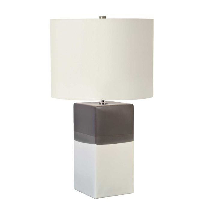 elstead lighting Alba 1 Light Table Lamp - Cream with Light Grey Shade