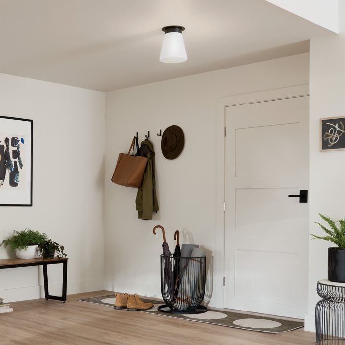 Elstead Lighting Albers Flush 1 Lt Ceiling Light - Black