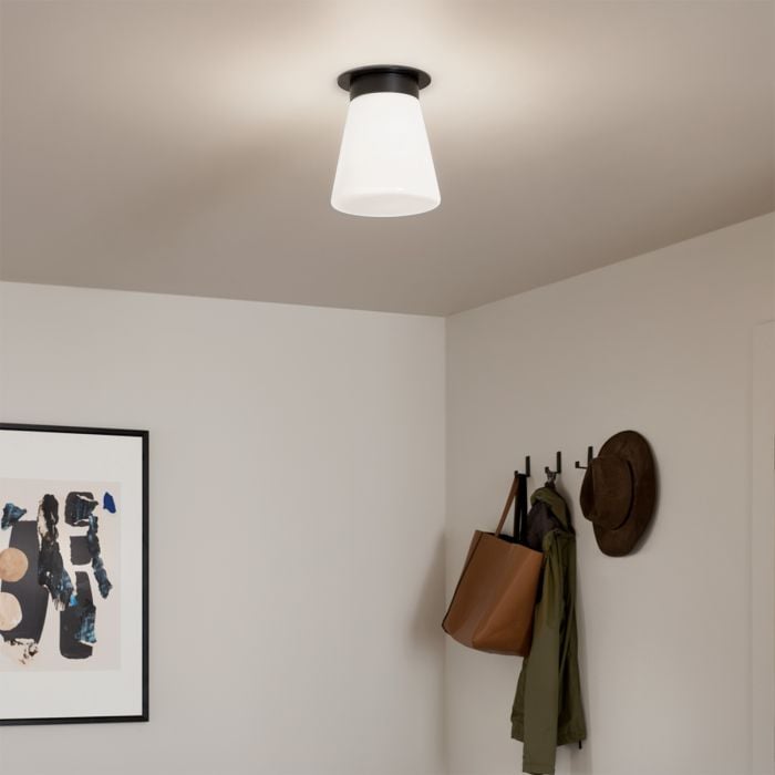 Elstead Lighting Albers Flush 1 Lt Ceiling Light - Black