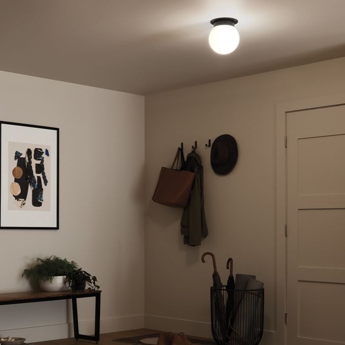 Elstead Lighting Albers Flush 1 Lt Ceiling Light - Black