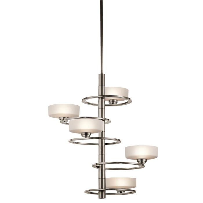 elstead lighting Aleeka 5 Light Tall Chandelier - Classic Pewter