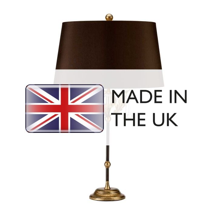 Elstead Lighting Amarilli 1 Light Table Lamp With Brown Shade - Bronze With Gold Patina