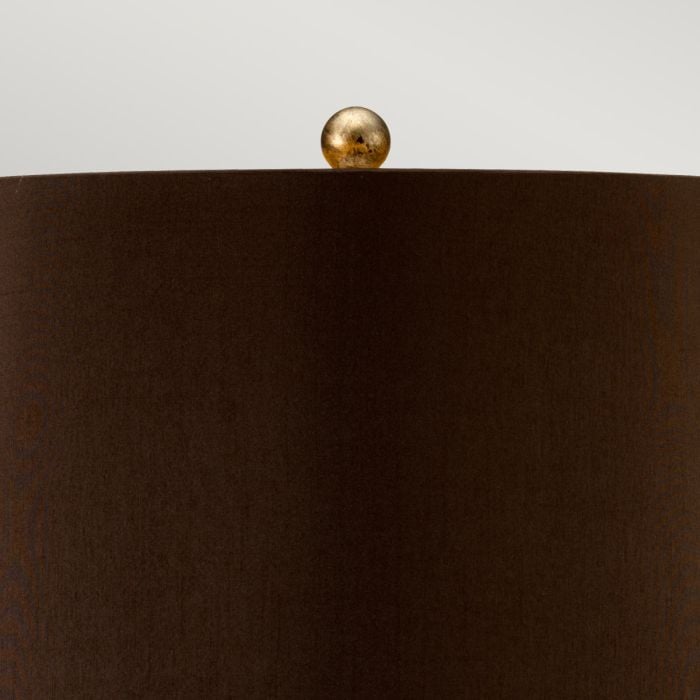 Elstead Lighting Amarilli 1 Light Table Lamp With Brown Shade - Bronze With Gold Patina
