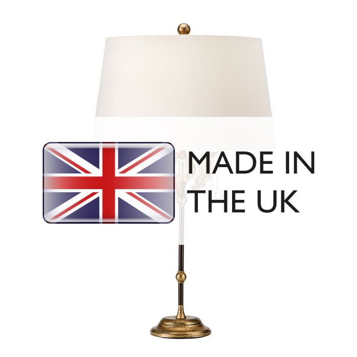 Elstead Lighting Amarilli 1 Light Table Lamp With Ivory Shade - Bronze With Gold Patina