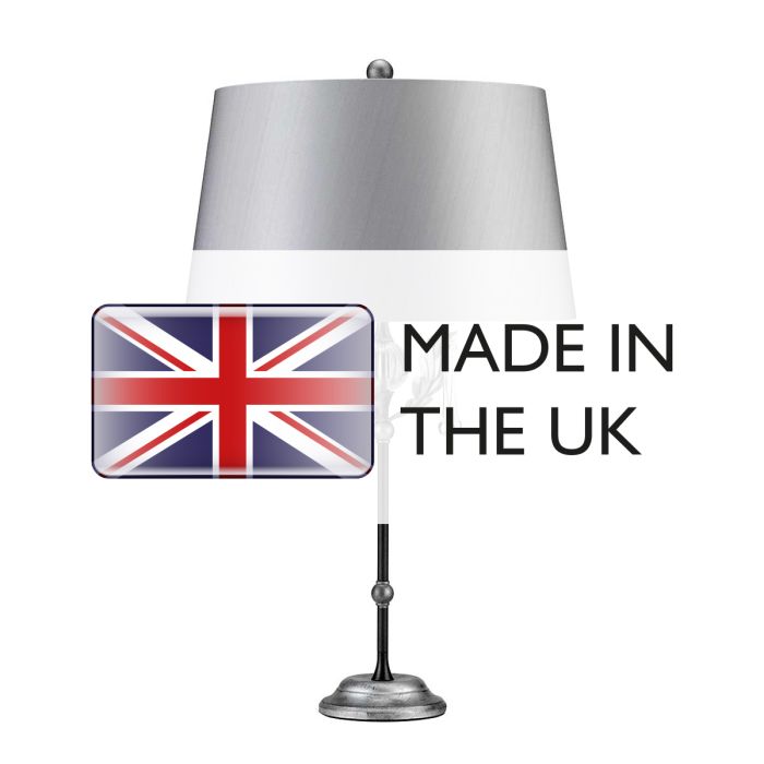 Elstead Lighting Amarilli 1 Light Table Lamp With Silver Shade - Black With Silver Patina