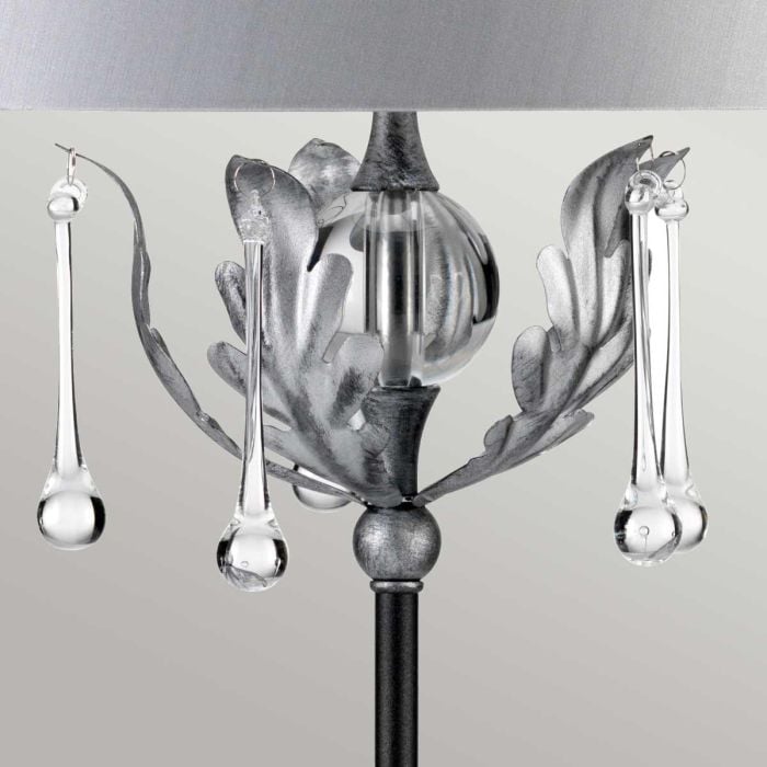 Elstead Lighting Amarilli 1 Light Table Lamp With Silver Shade - Black With Silver Patina