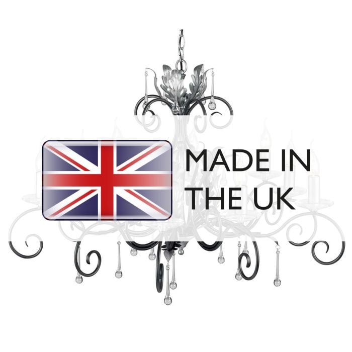 Elstead Lighting Amarilli 10 Light Chandelier - Black With Silver Patina