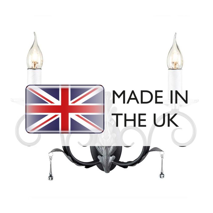 Elstead Lighting Amarilli 2 Light Wall Light - Black With Silver Patina