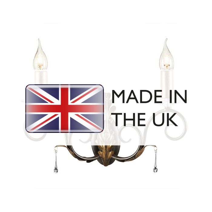 Elstead Lighting Amarilli 2 Light Wall Light - Bronze With Gold Patina