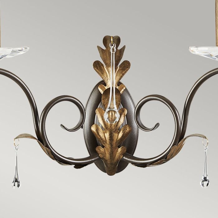 Elstead Lighting Amarilli 2 Light Wall Light - Bronze With Gold Patina