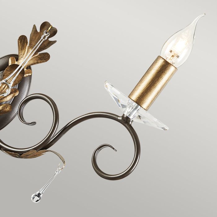 Elstead Lighting Amarilli 2 Light Wall Light - Bronze With Gold Patina