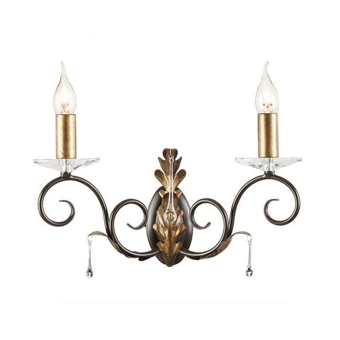 elstead lighting Amarilli 2 Light Wall Light - Bronze with Gold Patina