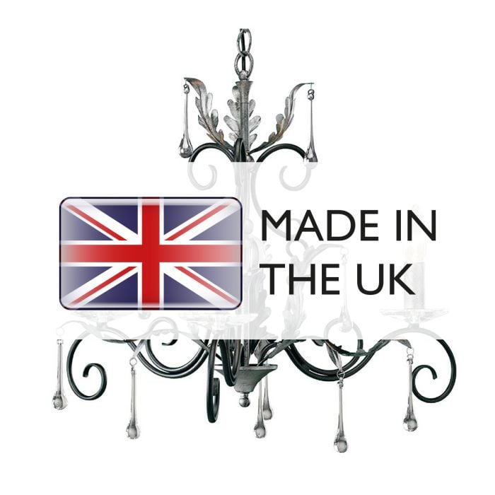 Elstead Lighting Amarilli 3 Light Chandelier - Black With Silver Patina