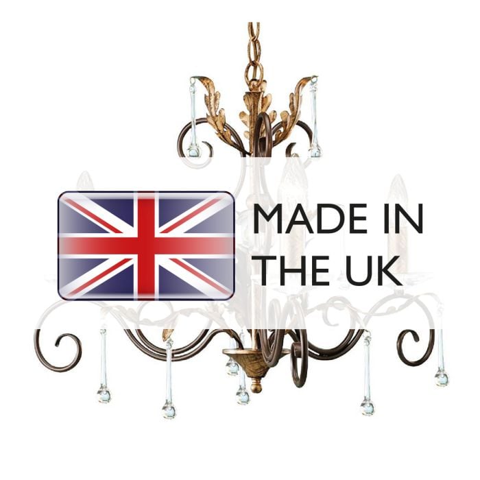 Elstead Lighting Amarilli 3 Light Chandelier - Bronze With Gold Patina