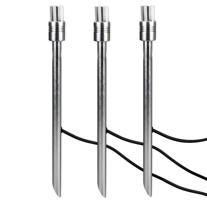 elstead lighting Ambleside Starter kit including 3 x 12V Ambient lights and 3 x Spikes - Anodised Aluminium