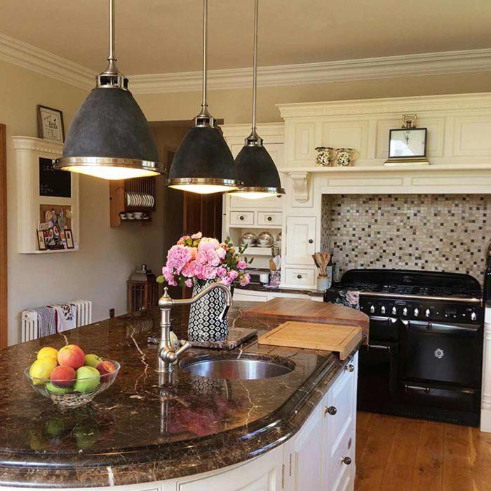 Elstead Lighting Amelia 1 Light Medium Pendant - Aged Zinc