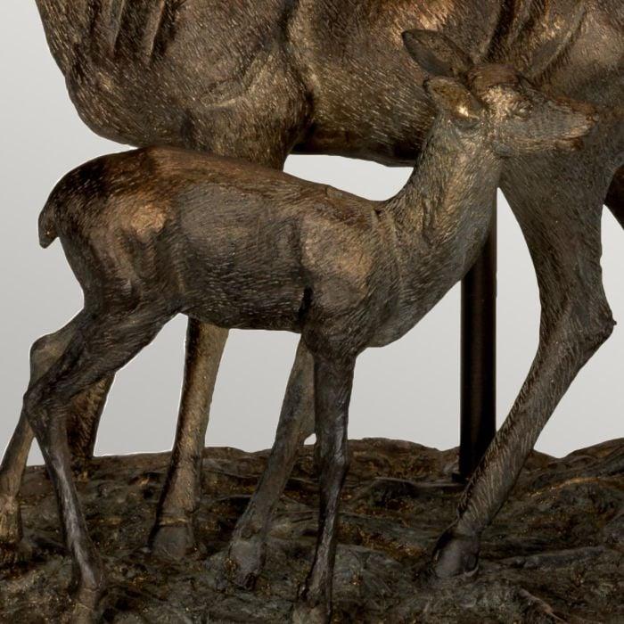 Elstead Lighting Amelia 1 Light Table Lamp With Oval Shade - Bronze Patina With Natural Shade