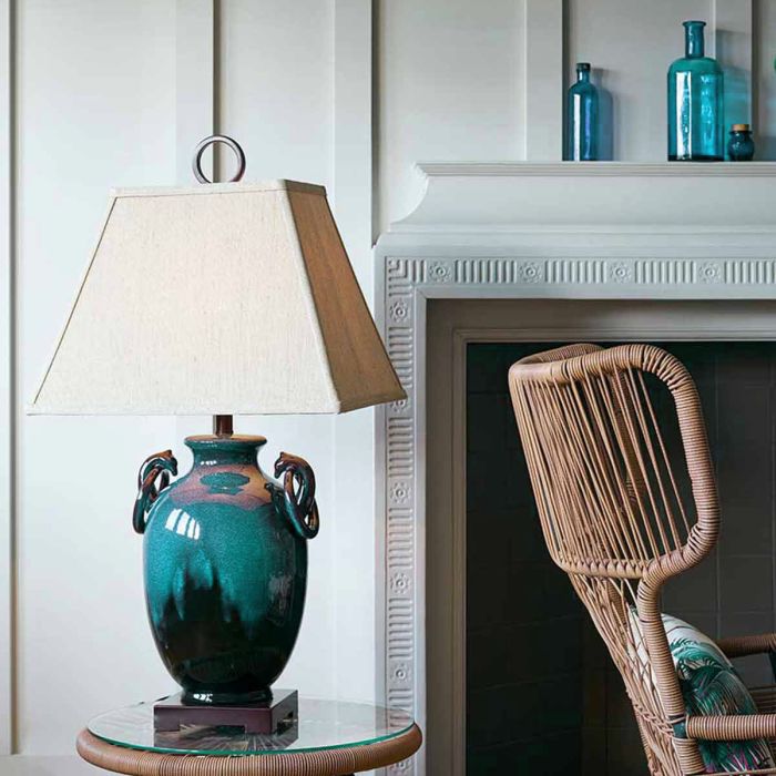 Elstead Lighting Amphora 1 Light Table Lamp - Turquoise Glaze