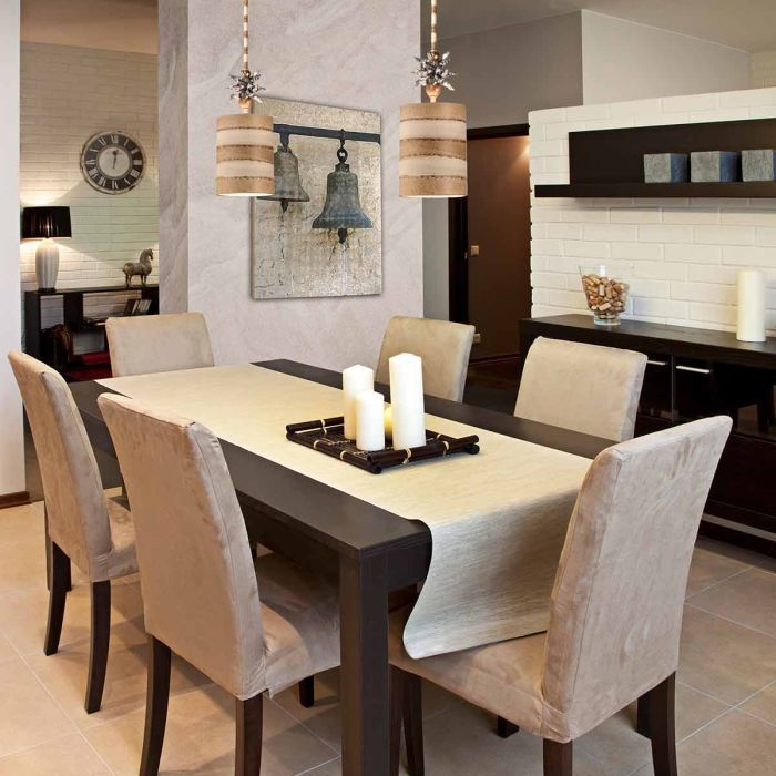 Elstead Lighting Anemone 1 Light Pendant - Taupe & Cream Patina