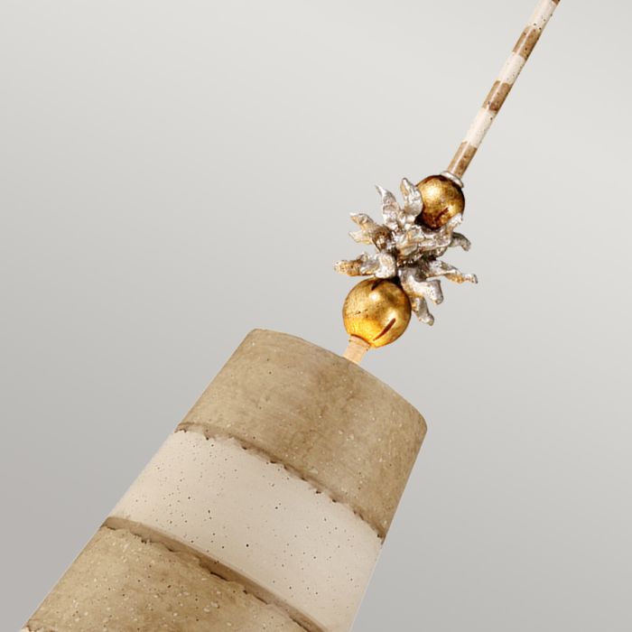 Elstead Lighting Anemone 1 Light Pendant - Taupe & Cream Patina