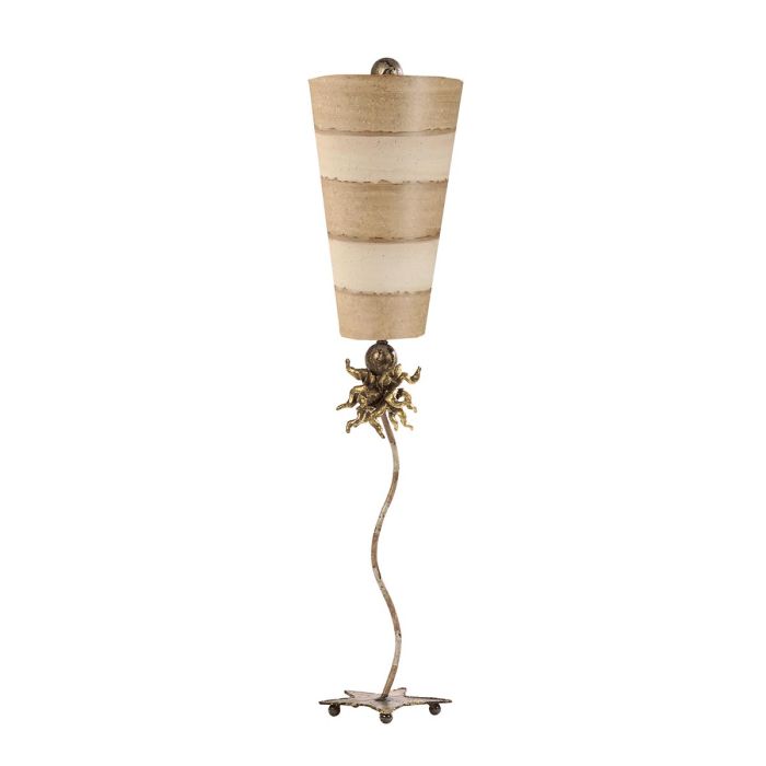 elstead lighting Anemone 1 Light Table Lamp - Creme and Tan