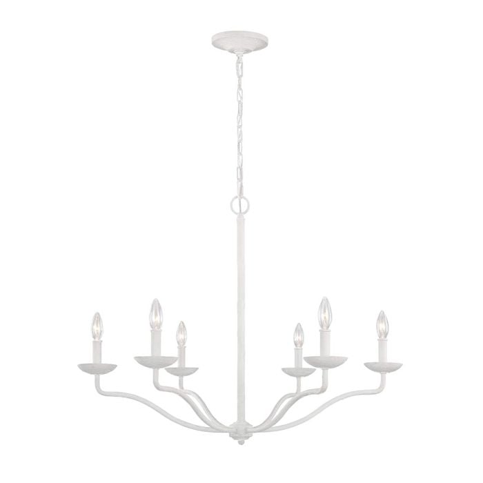 elstead lighting Annie 6 Light Chandelier - Textured Plaster White