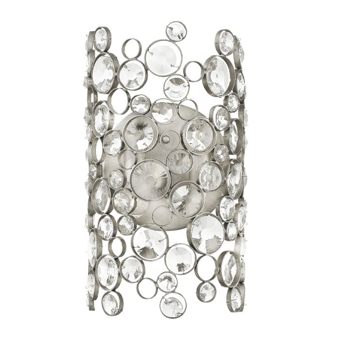 elstead lighting Anya 2 Light Wall Light - Silver Leaf