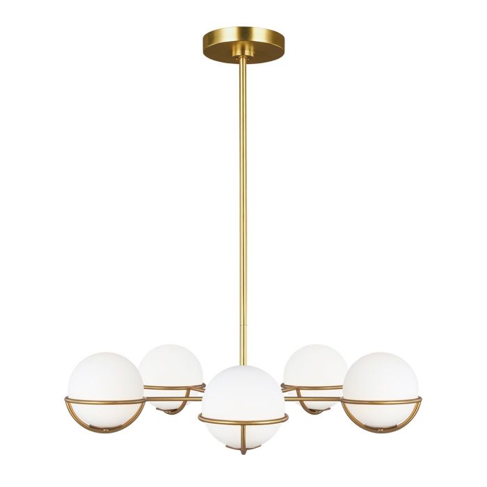 elstead lighting Apollo 5 Light Chandelier - Burnished Brass