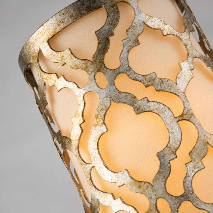 Elstead Lighting Arabella 1 Light Duo-Mount Mini Pendant - Distressed Gold Ivory Shade