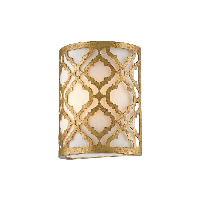 elstead lighting Arabella 1 Light Wall Light - Distressed Gold Ivory Shade