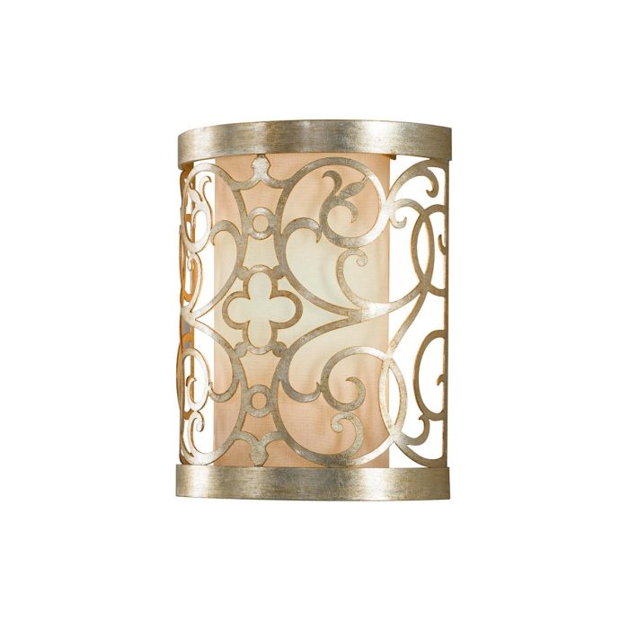 elstead lighting Arabesque 1 Light Wall Light - Silver Leaf Patina