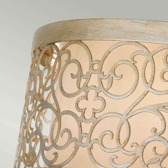 Elstead Lighting Arabesque 2 Light Flush Light - Silver Leaf Patina