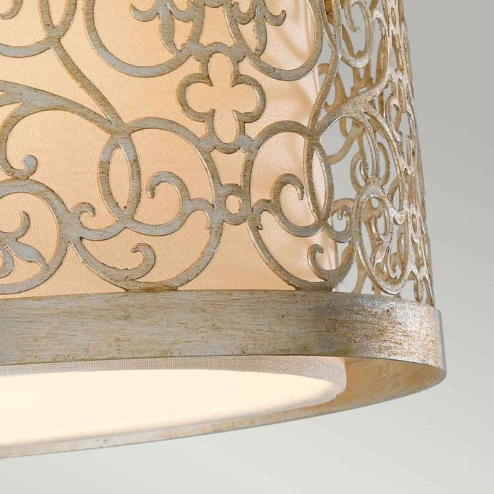 Elstead Lighting Arabesque 2 Light Flush Light - Silver Leaf Patina