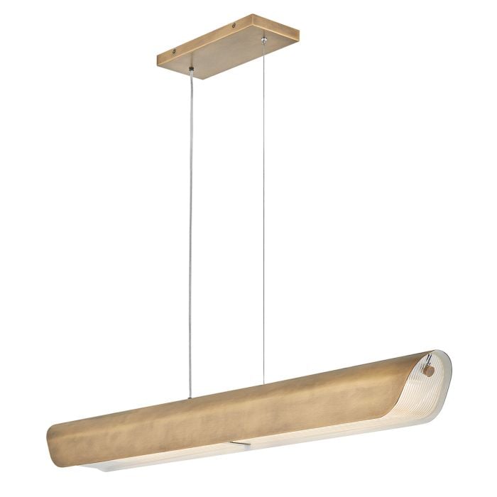 elstead lighting Arco Linear LED pendant - Heritage Brass