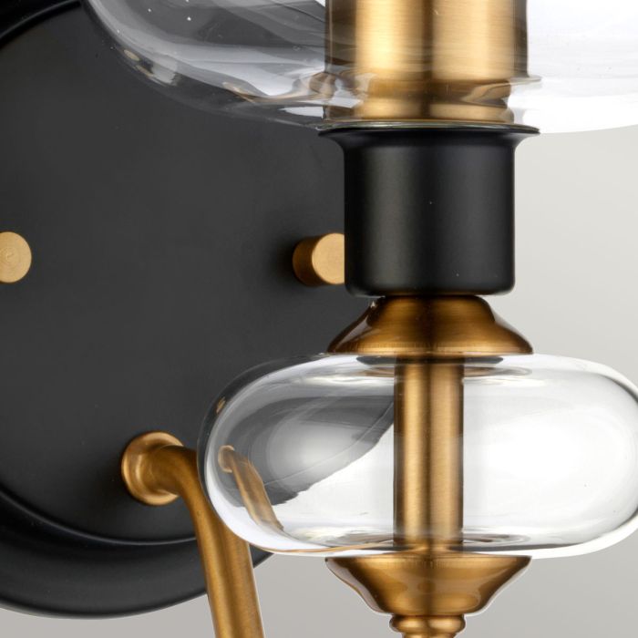 Elstead Lighting Armand 1 Light Wall Light - Aged Brass Plated & Charcoal Black Paint