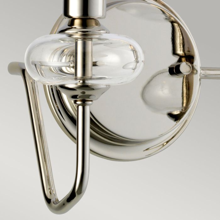 Elstead Lighting Armand 2 Light Wall Light - Polished Nickel Plated With Clear Glass Shades