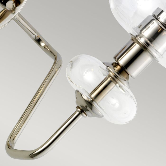 Elstead Lighting Armand 2 Light Wall Light - Polished Nickel Plated With Clear Glass Shades